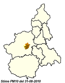 Mappa del piemonte stime pm10