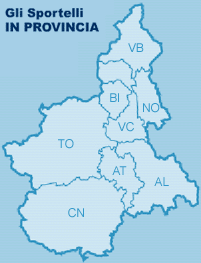 Cartina del piemonte e le sue province